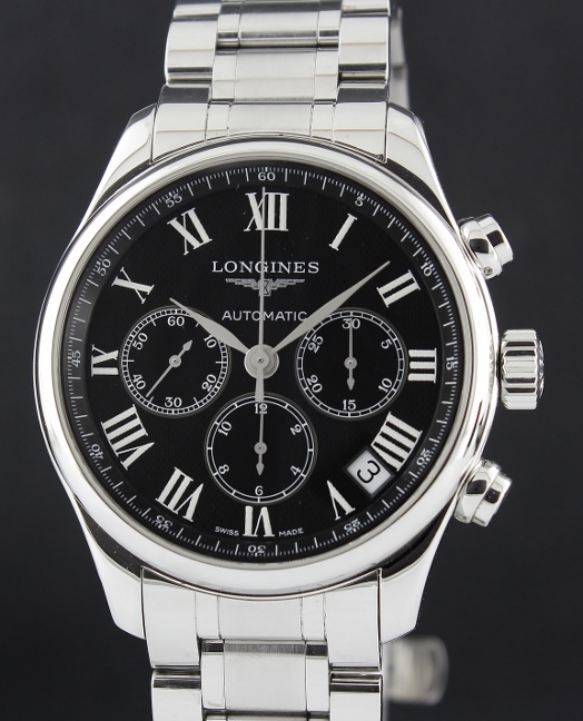 (image for) Longines Masters Automatic Chronograph Black Dial Stainless Steel Mens Watch / L26934516